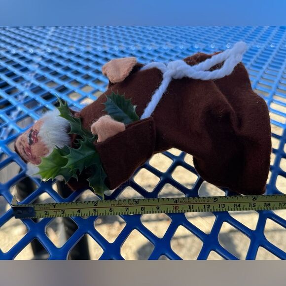 Annalee Mobilitee Doll Monk Poinsettia 1969 Vintage Christmas Decor - Picture 12 of 12